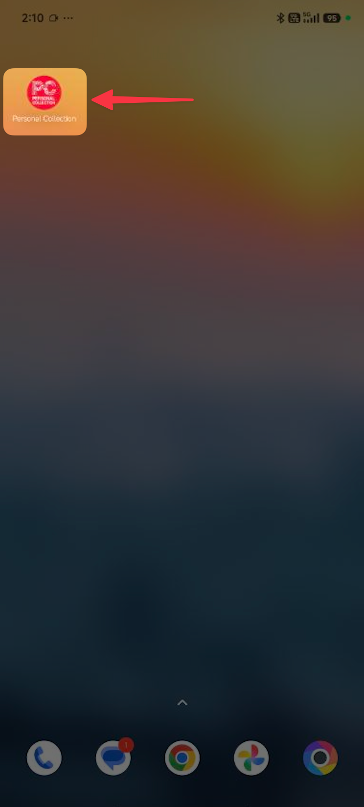 Step 1: Personal Collection app icon on the home screen
